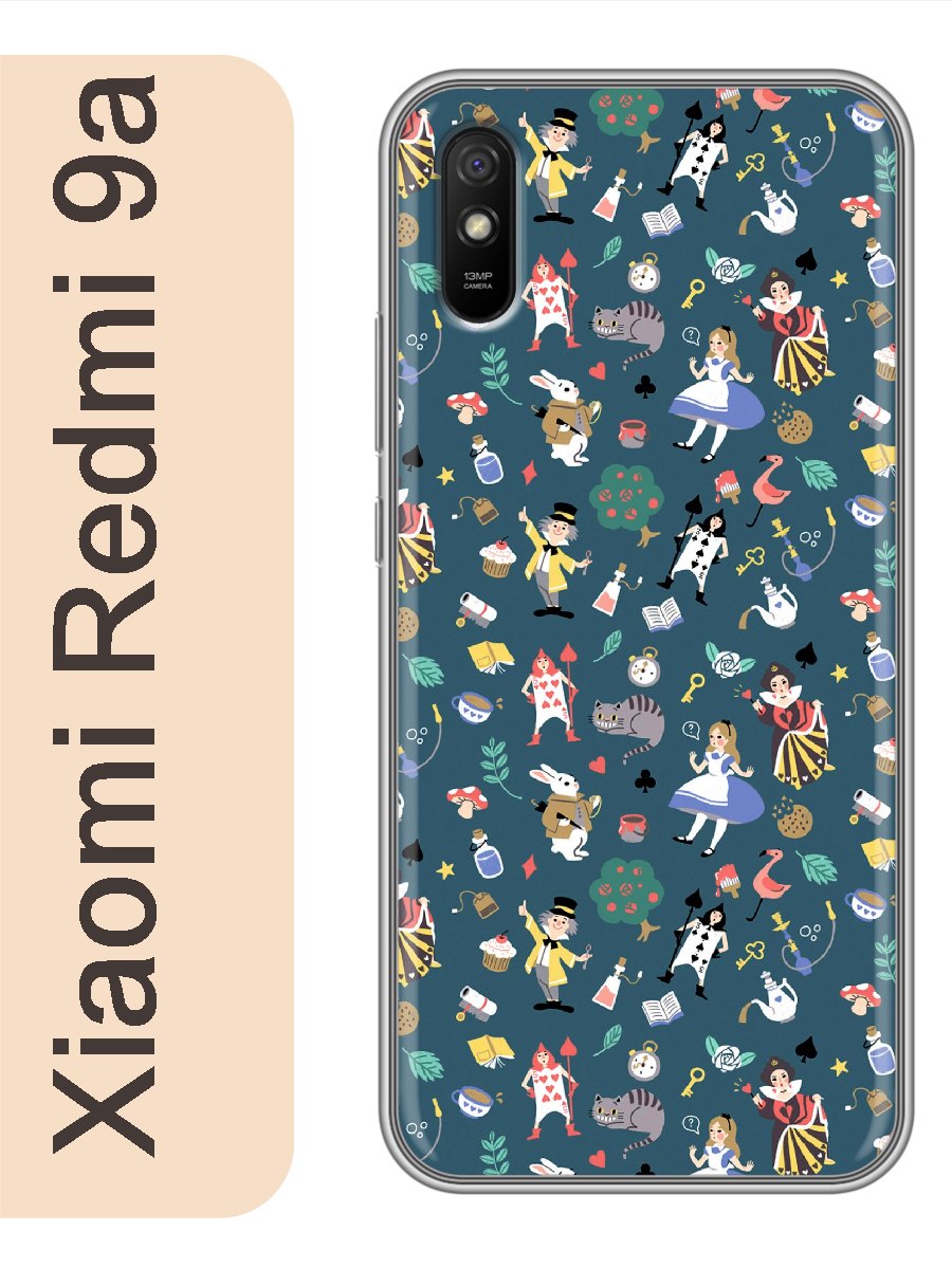 

Чехол на Xiaomi Redmi 9a алиса в стране чудес фон 543, Прозрачный, red9afone