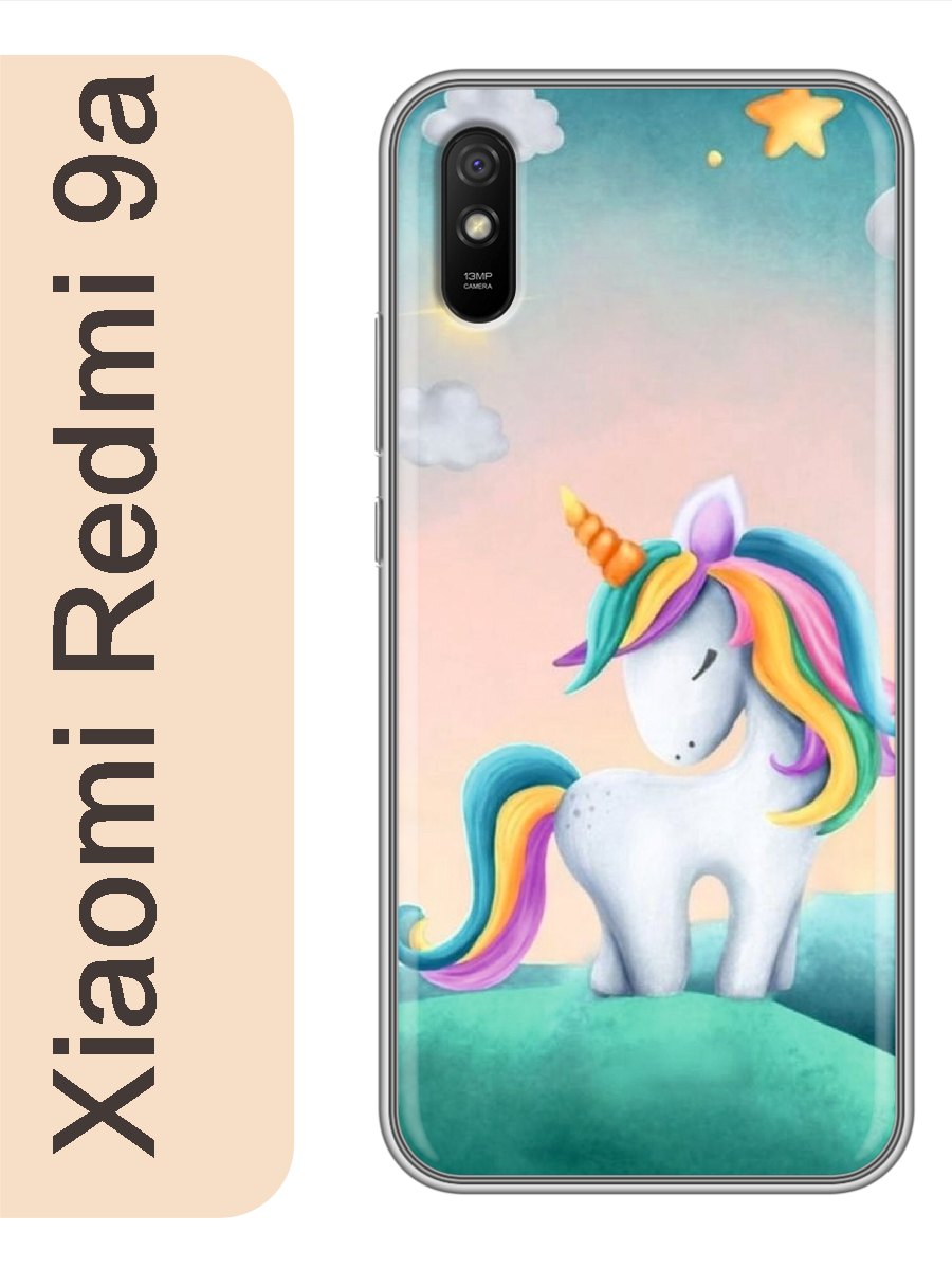 

Чехол на Xiaomi Redmi 9a единорог 505, Прозрачный, red9aerog