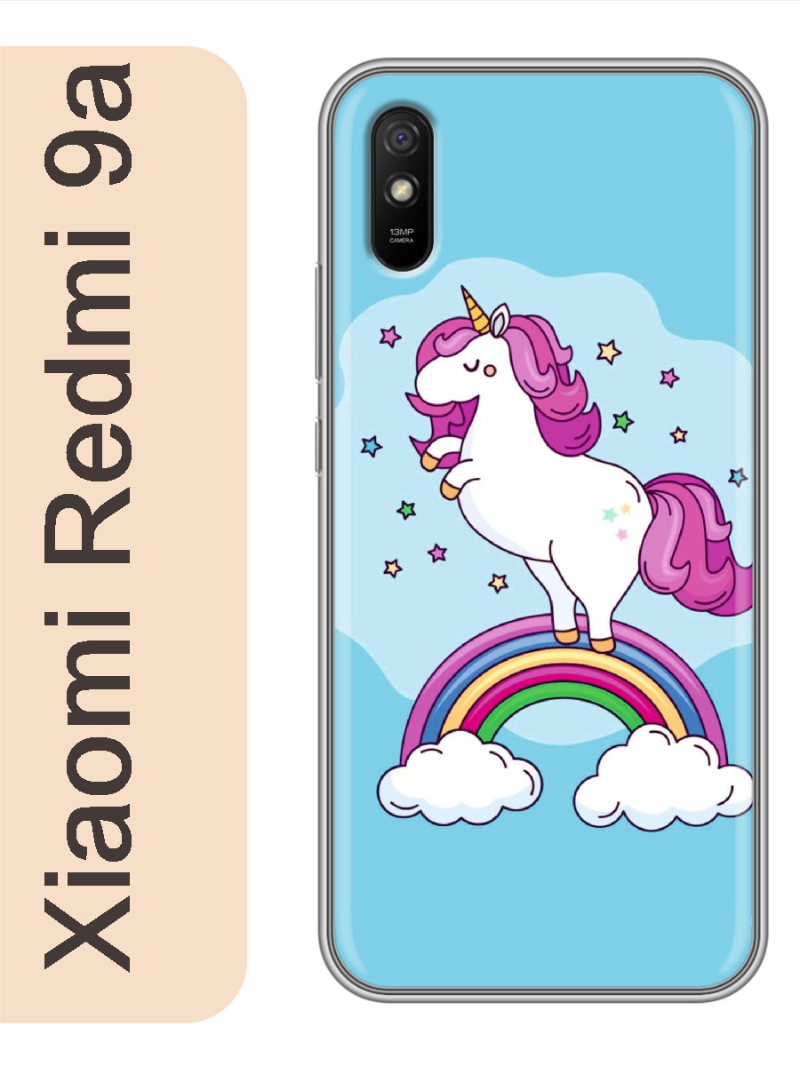 

Чехол на Xiaomi Redmi 9a единорог 504, Прозрачный, red9aerog