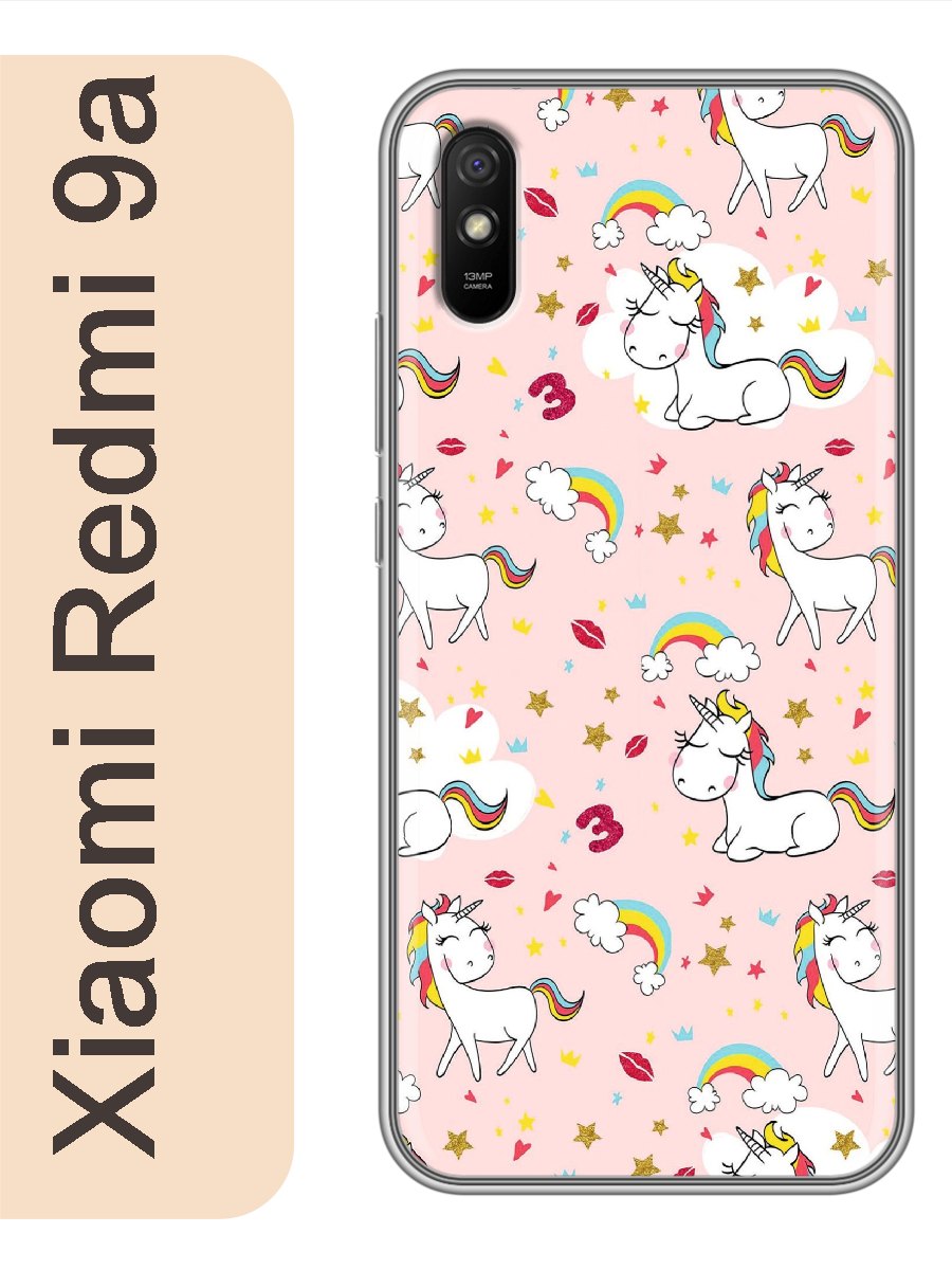 

Чехол на Xiaomi Redmi 9a единорог 503, Прозрачный, red9aerog