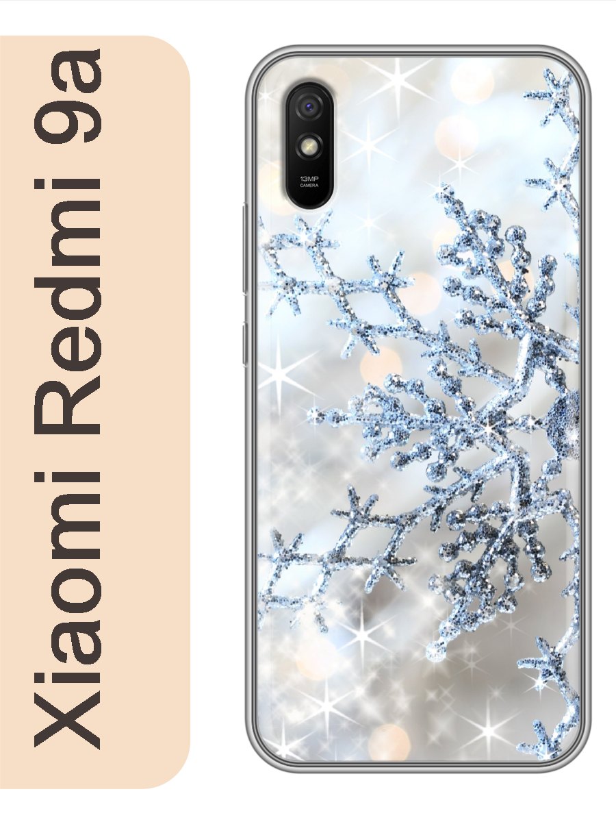 

Чехол на Xiaomi Redmi 9a зимний принт снежинка 472, Прозрачный, red9anewy