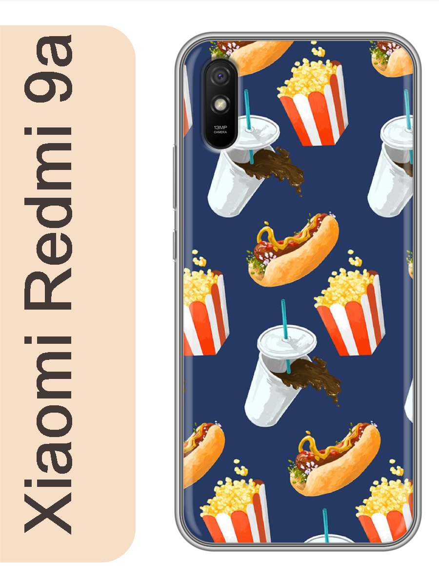 

Чехол на Xiaomi Redmi 9a фастфуд 468, Прозрачный, red9afood