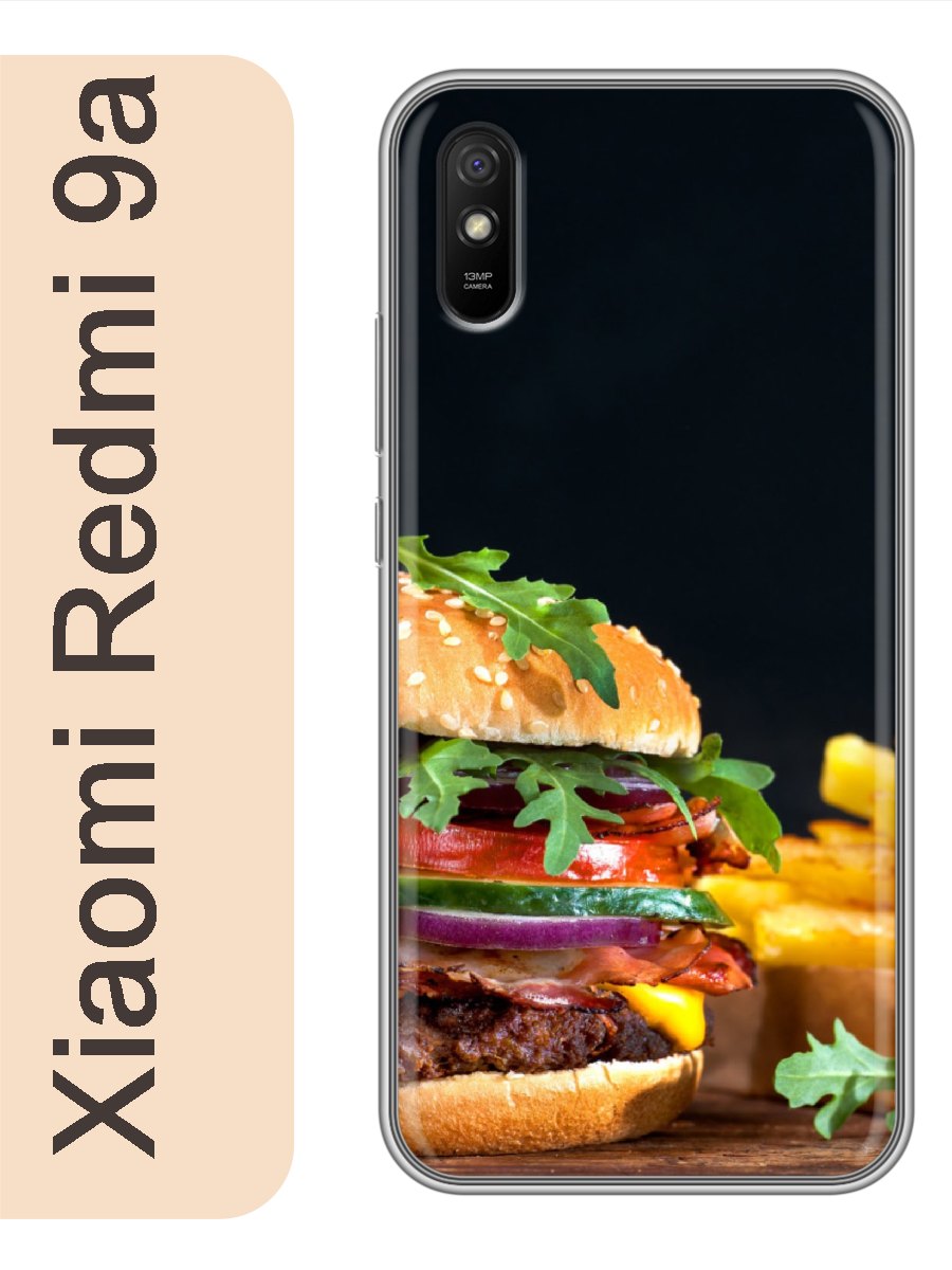 

Чехол на Xiaomi Redmi 9a гамбургер 459, Прозрачный, red9afood