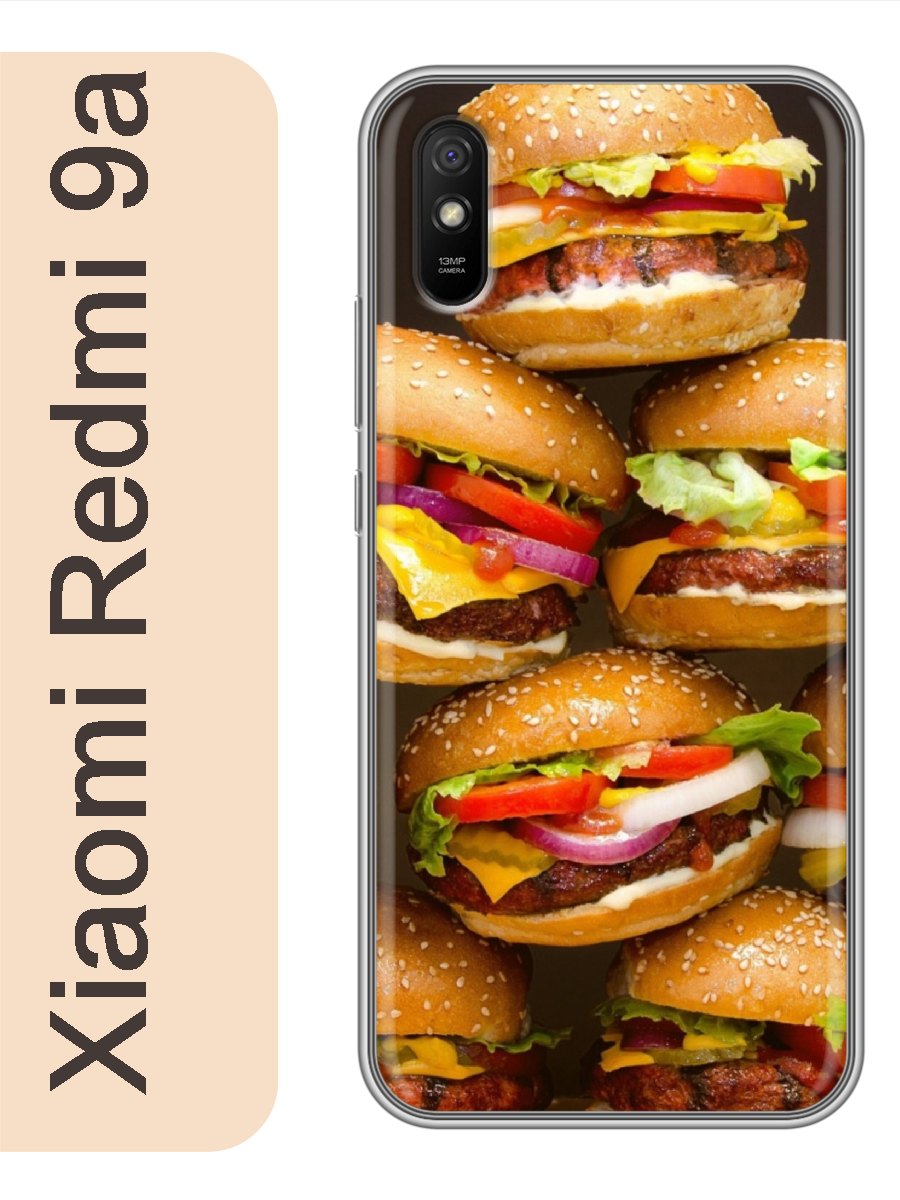 

Чехол на Xiaomi Redmi 9a бургеры гамбургеры 458, Прозрачный, red9afood