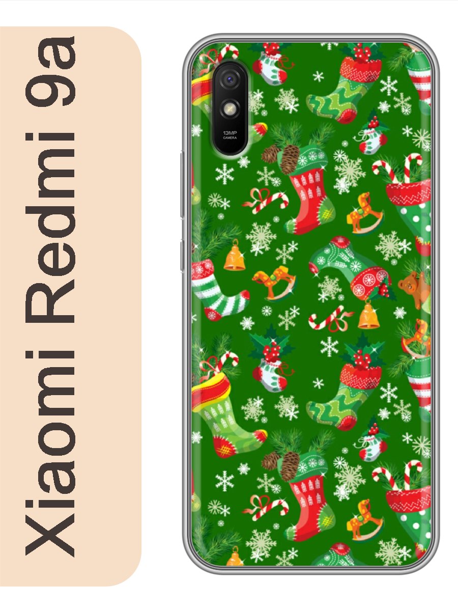 

Чехол на Xiaomi Redmi 9a новогодний фон 448, red9anewy