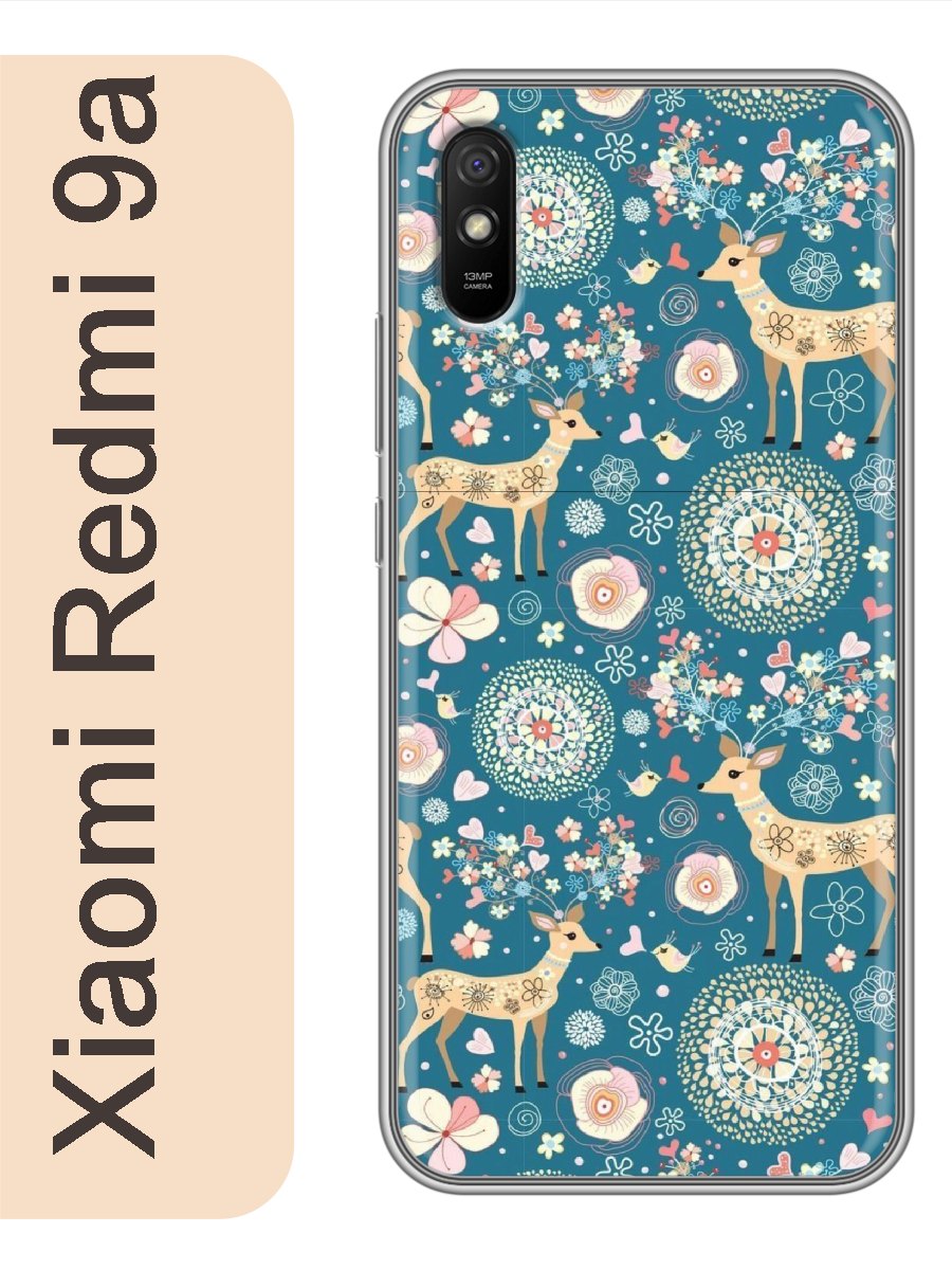 

Чехол на Xiaomi Redmi 9a фон олени 415, Прозрачный, red9afone