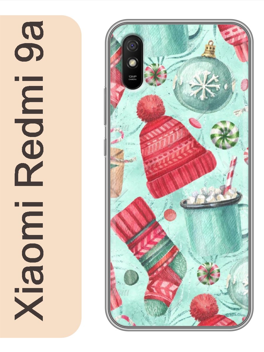 

Чехол на Xiaomi Redmi 9a новогодний фон 414, Прозрачный, red9anewy
