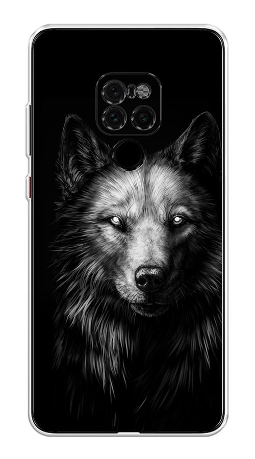 

Чехол Awog на Huawei Mate 20 "Волк черно белый", Серый;бежевый;белый, 66850-1