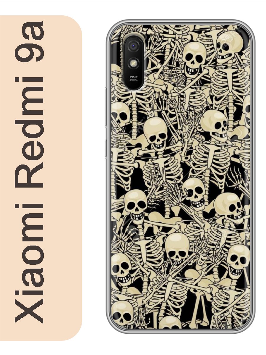 

Чехол на Xiaomi Redmi 9a скелеты 389, Прозрачный, red9abone