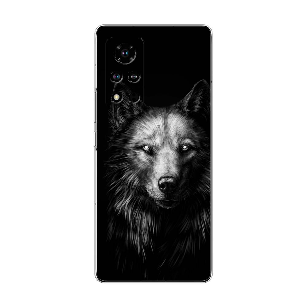 фото Чехол awog "волк черно белый" для honor v40