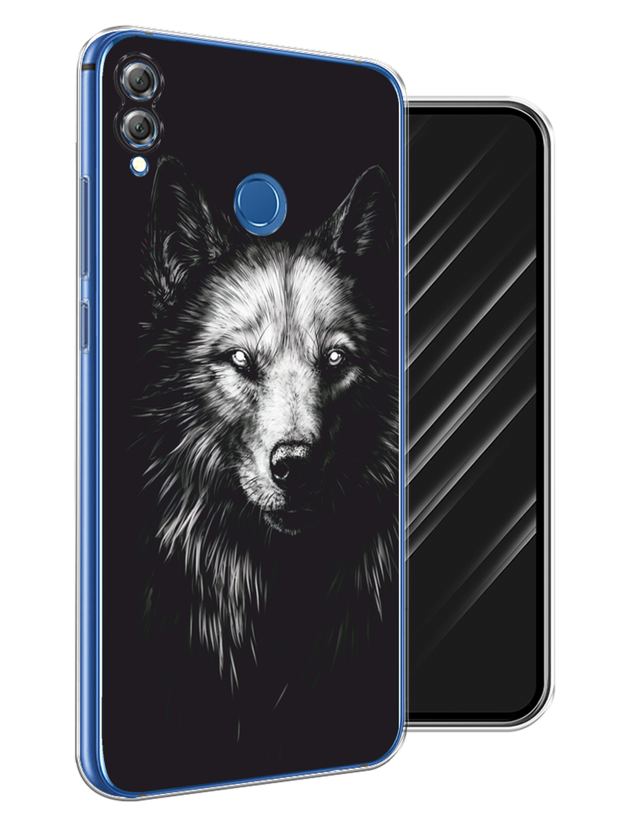 

Чехол Awog на Honor 8X "Волк черно белый", Серый;бежевый;белый, 66750-1