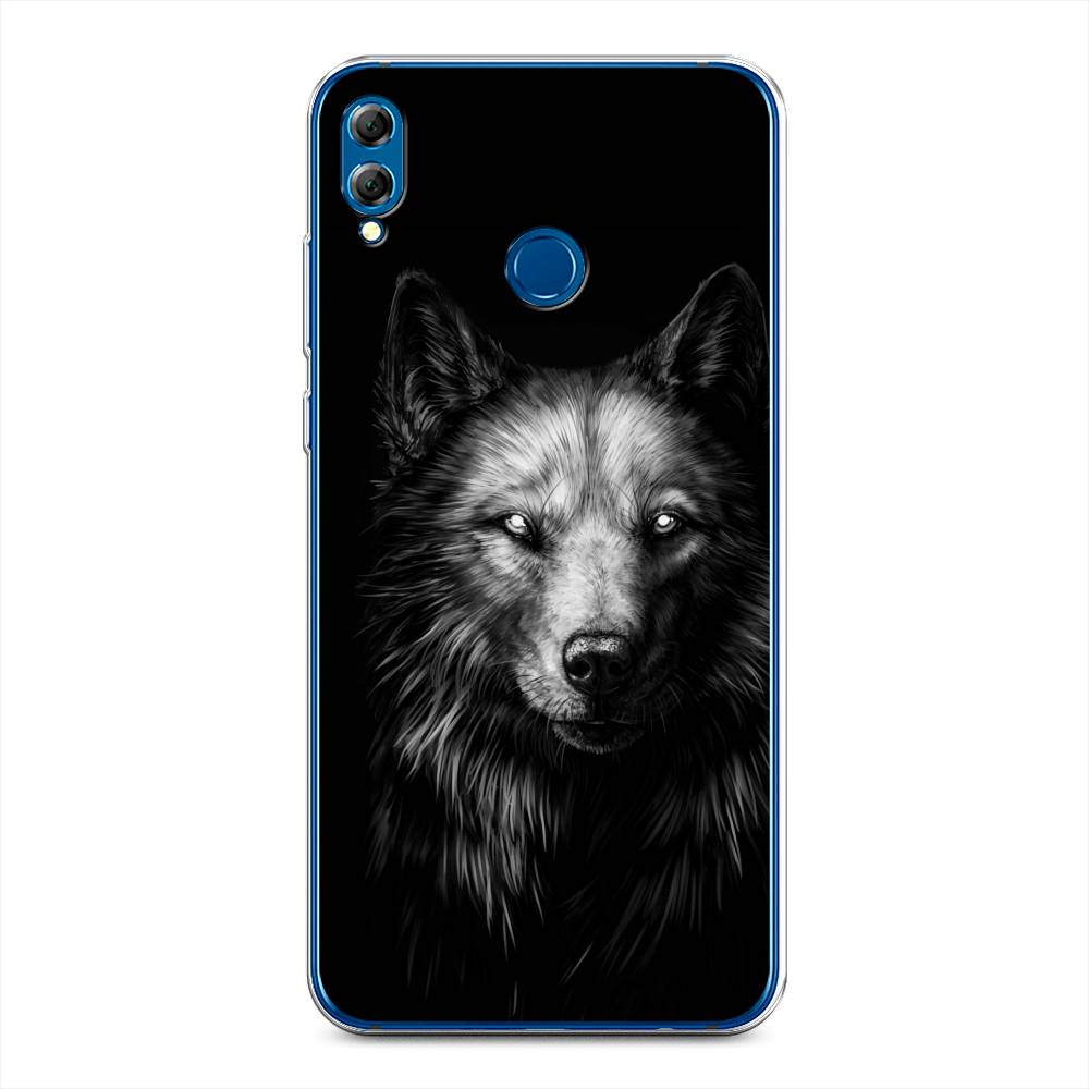 фото Чехол awog "волк черно белый" для honor 8x