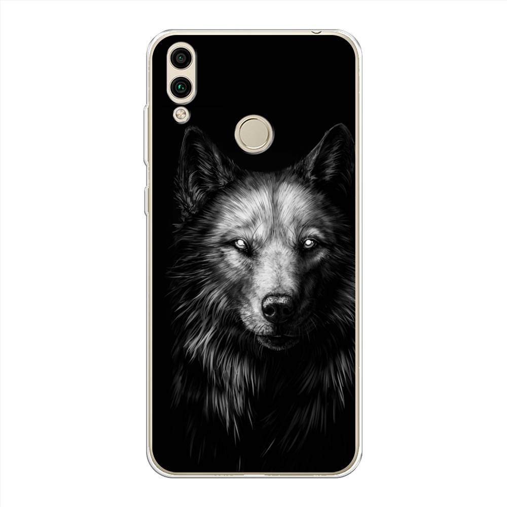 фото Чехол awog "волк черно белый" для honor 8c