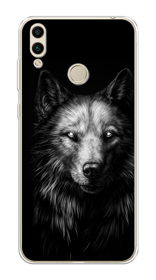 

Чехол Awog на Honor 8C "Волк черно белый", Серый;бежевый;белый, 67150-1