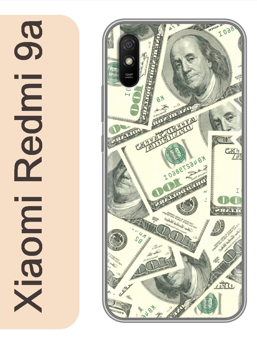 

Чехол на Xiaomi Redmi 9a деньги доллары 356, Прозрачный, red9amany