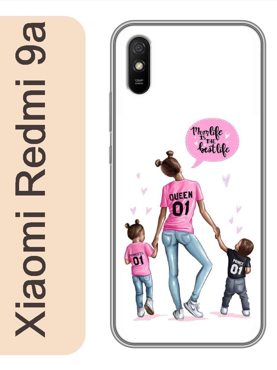 

Чехол на Xiaomi Redmi 9a мамочка и дети 352, Прозрачный, red9arzne