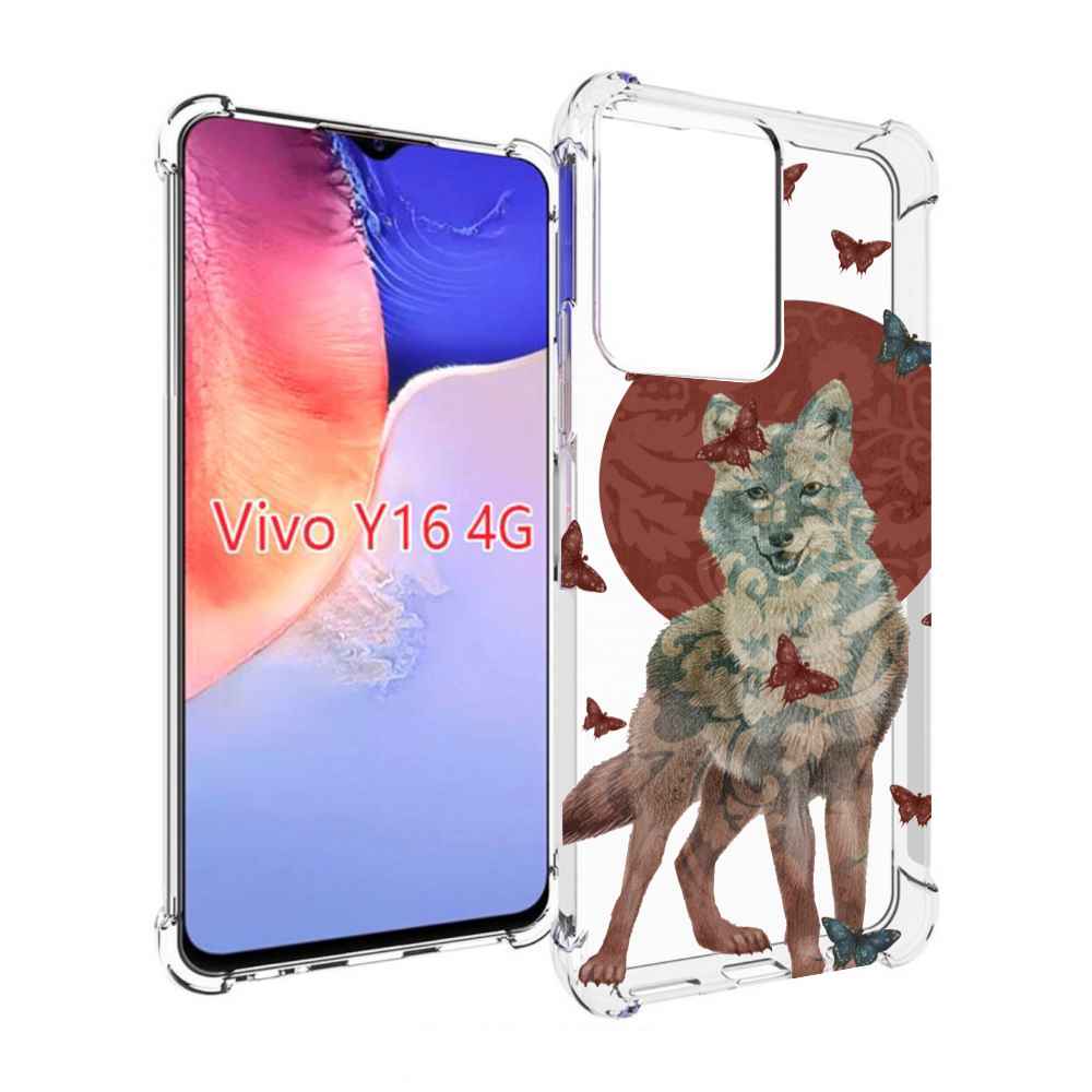 

Чехол MyPads Волчица с бабочками для Vivo Y16 4G/ Vivo Y02S, Прозрачный, Tocco