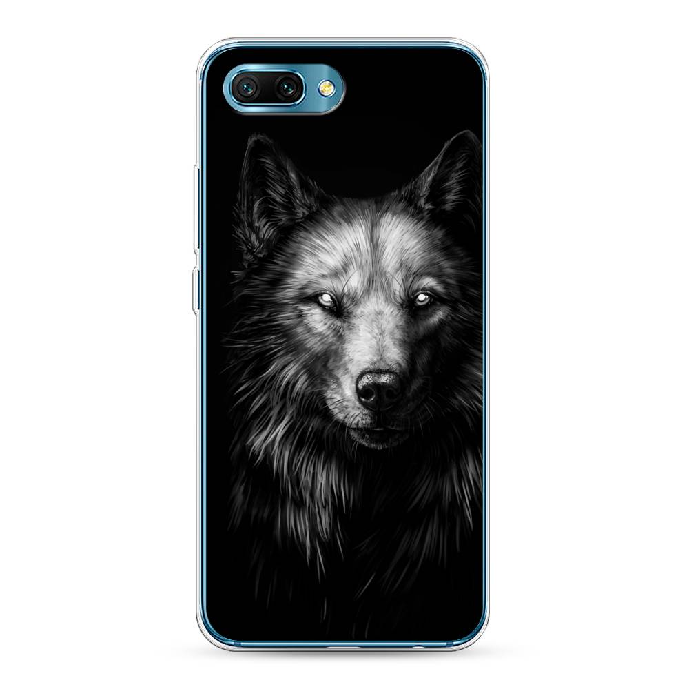 фото Чехол awog "волк черно белый" для honor 10