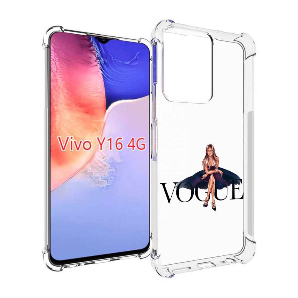 

Чехол MyPads Вог-девушка женский для Vivo Y16 4G/ Vivo Y02S, Прозрачный, Tocco