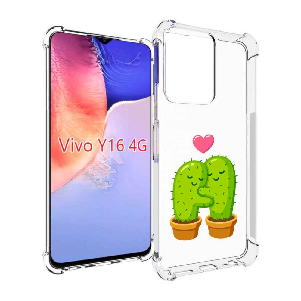 Чехол MyPads Влюбленные-кактусы для Vivo Y16 4G/ Vivo Y02S
