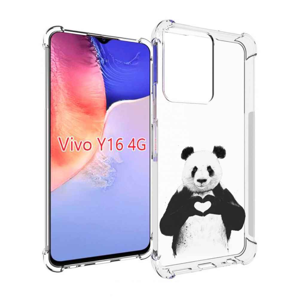 

Чехол MyPads Влюбленная панда для Vivo Y16 4G/ Vivo Y02S, Прозрачный, Tocco