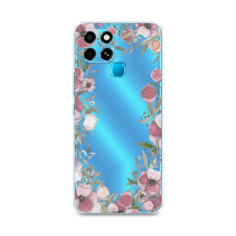 

Чехол Awog на Infinix Smart 6 "Розовая цветочная рамка", Разноцветный, 3101050-8