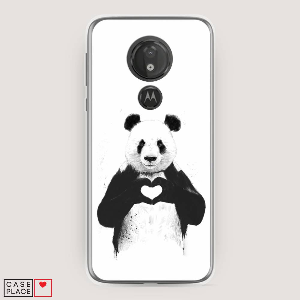фото Силиконовый чехол "панда love" на motorola moto g7 power awog