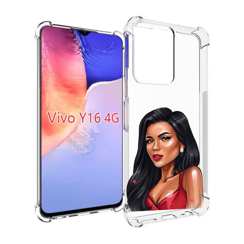 

Чехол MyPads Брюнетка-в-красном-платье для Vivo Y16 4G/ Vivo Y02S, Прозрачный, Tocco