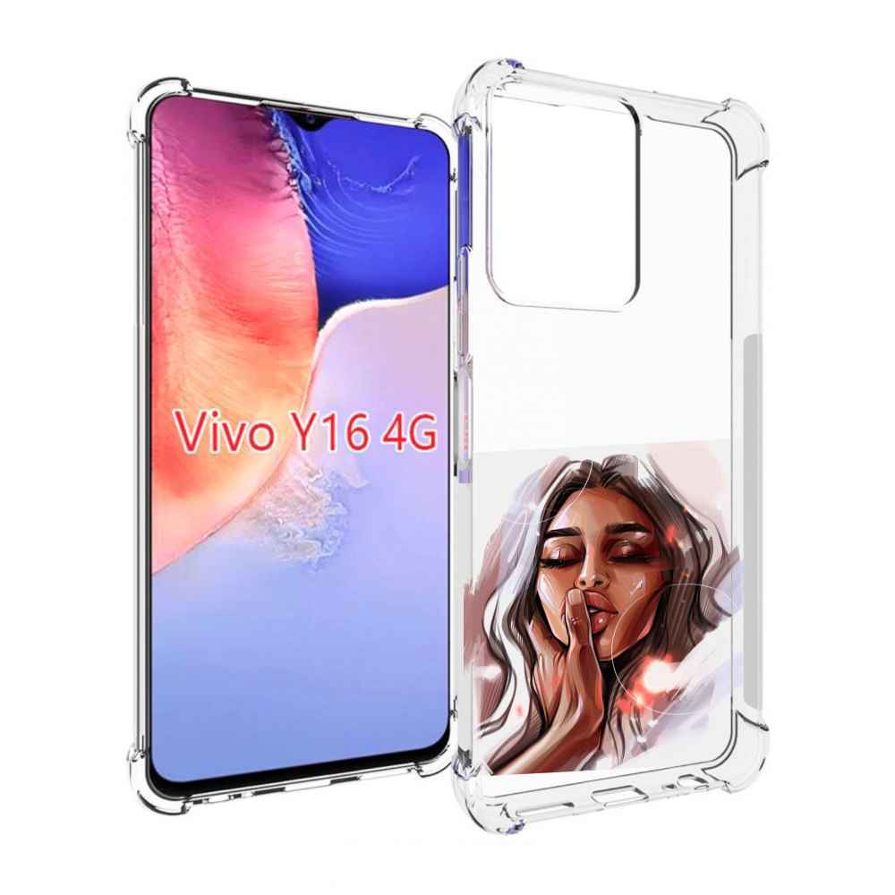 

Чехол MyPads Большие-губы женский для Vivo Y16 4G/ Vivo Y02S, Прозрачный, Tocco