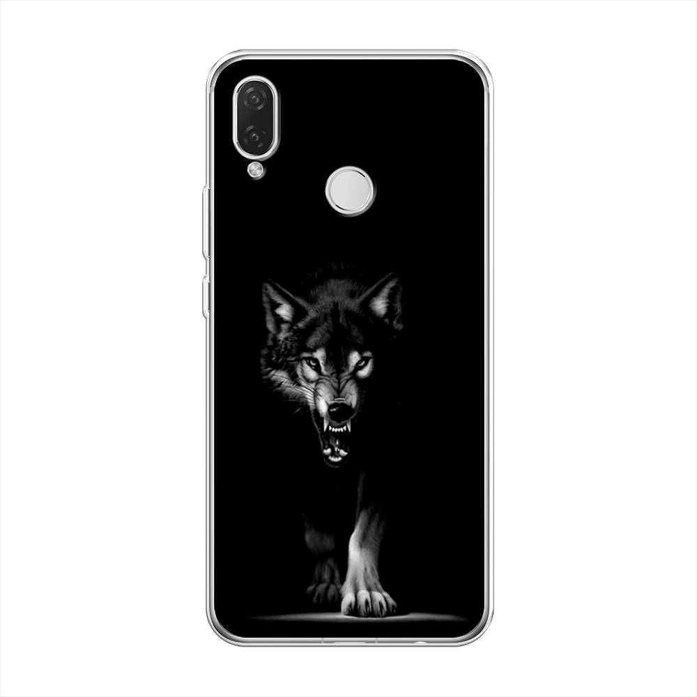 

Чехол Awog на Huawei Nova 3i "Волк выходит из ночи", Серый;черный;белый, 68350-1