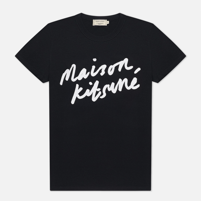 фото Футболка женская maison kitsune aw00104kj0005 черная xs