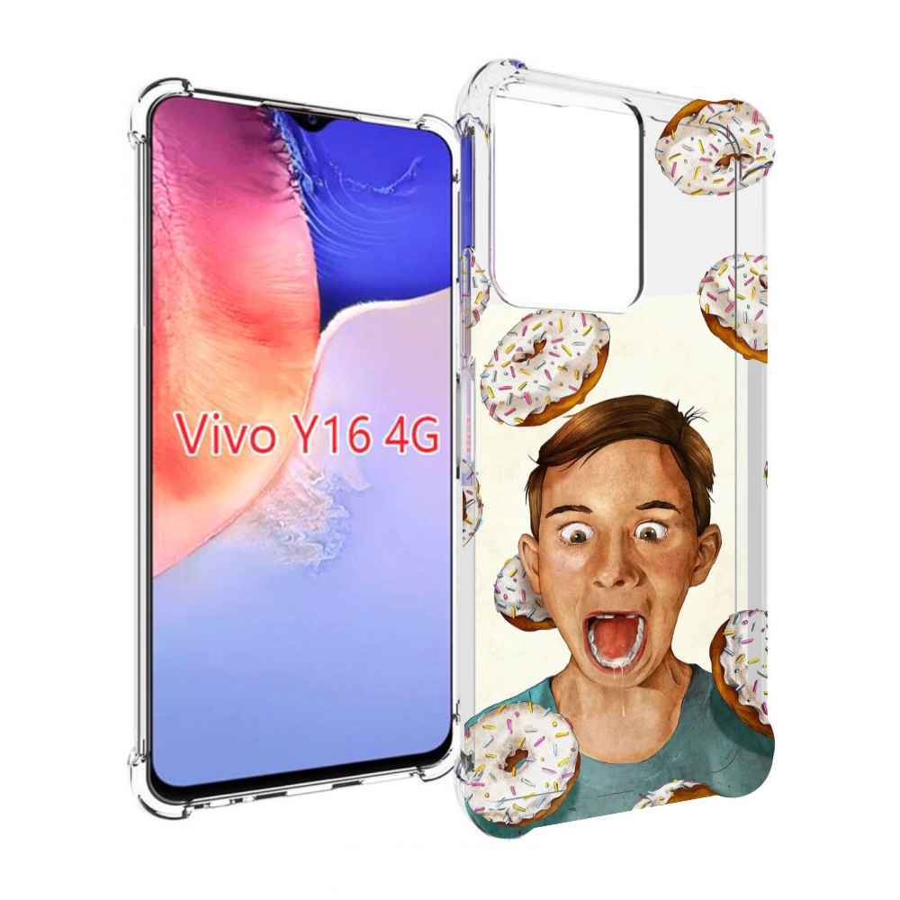 Чехол MyPads Бешенные-пончики для Vivo Y16 4G/ Vivo Y02S