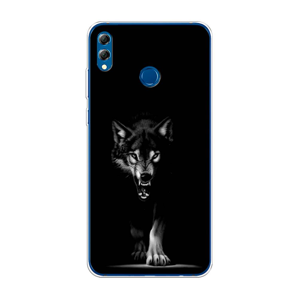 

Чехол Awog на Honor 8X Max "Волк выходит из ночи", Серый;черный;белый, 66550-1