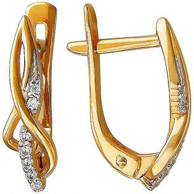 

Серьги из красного золота с фианитом Эстет 01С116951, 01С116951