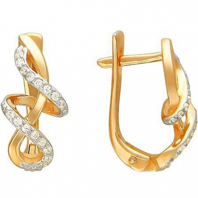 

Серьги из красного золота с фианитом Эстет 01С116535, 01С116535