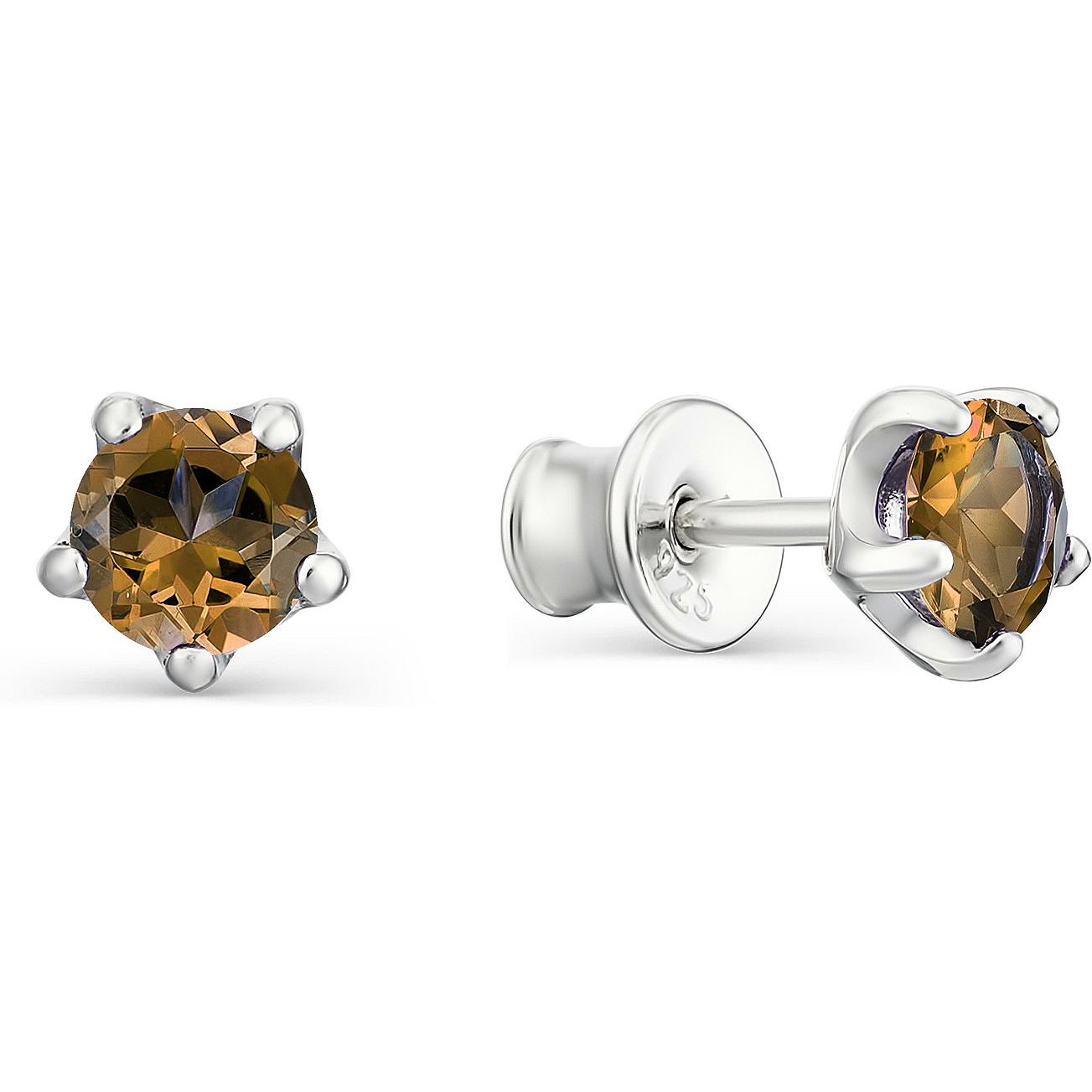

Серьги-пусеты из серебра АЛЬКОР 02-1193, султанит, 02-1193