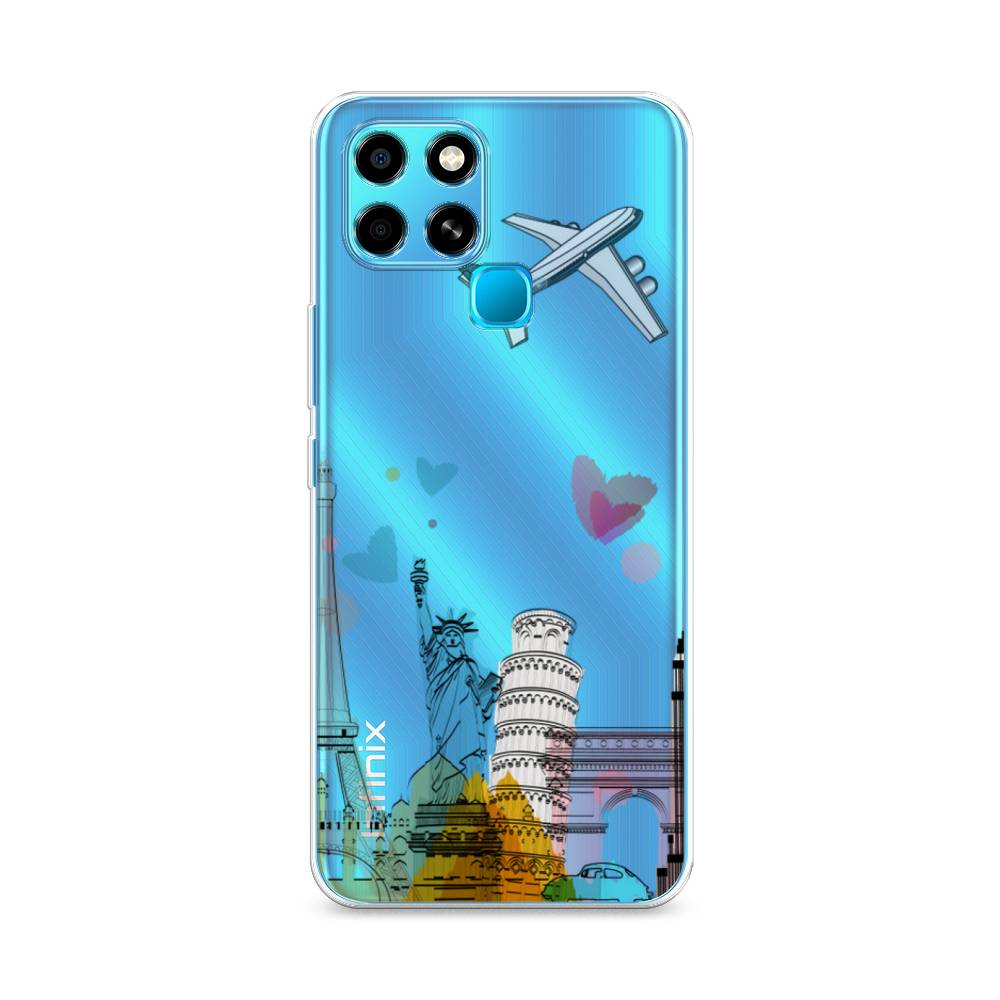 

Чехол Awog на Infinix Smart 6 "Самолет путешествий", Разноцветный, 3101050-10