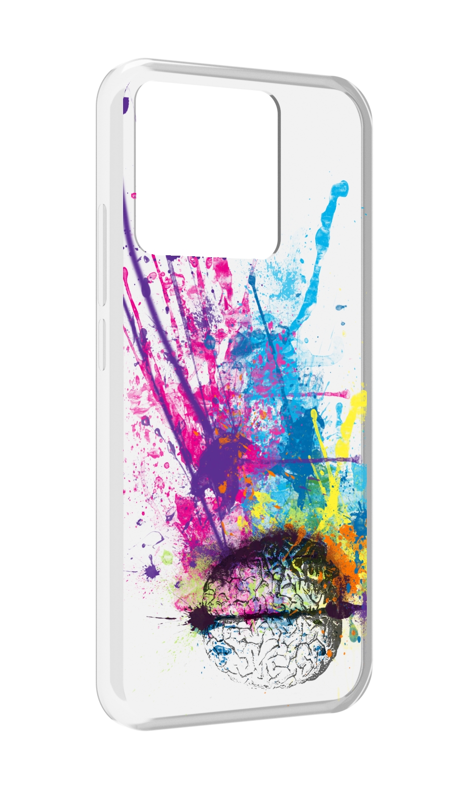 

Чехол MyPads Tocco для Xiaomi Redmi 10A яркий красочный мозг, Прозрачный, Tocco