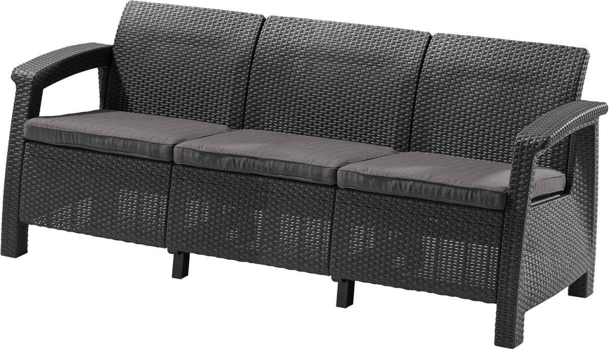 

Диван пластиковый KETER Corfu love seat max 223211 серый, Corfu love seat max