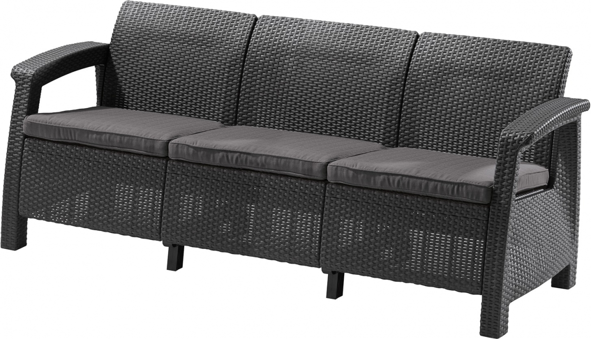 Диван пластиковый KETER Corfu love seat max 223211 серый