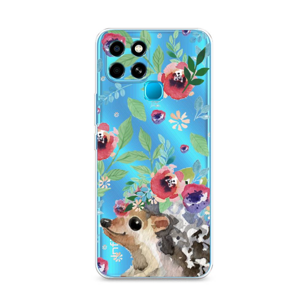 

Чехол Awog на Infinix Smart 6 "Ежик в цветах акварель", Разноцветный, 3101050-2