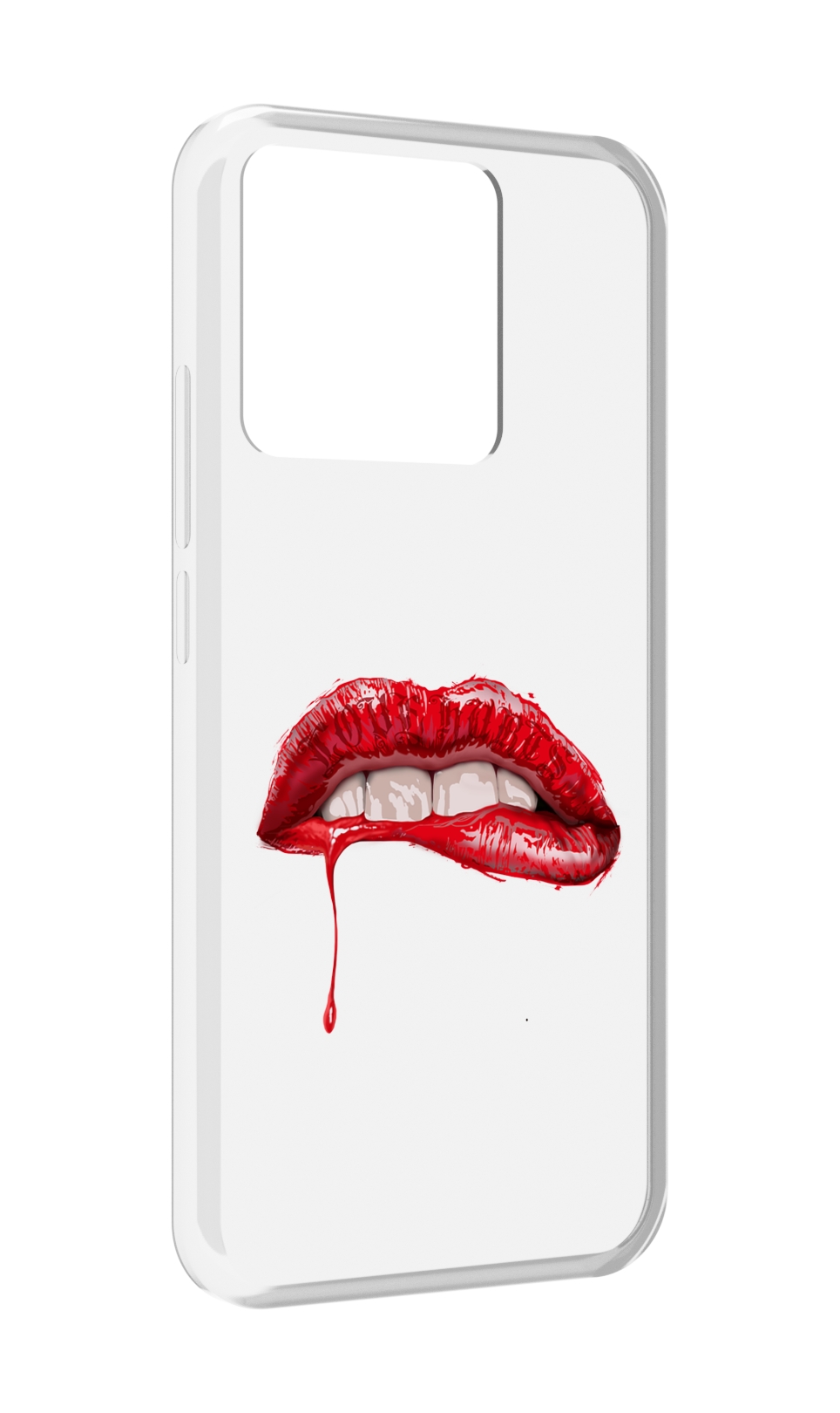 

Чехол MyPads Tocco для Xiaomi Redmi 10A яркие красные губы, Прозрачный, Tocco