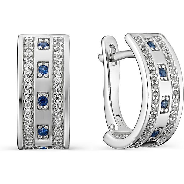 

Серьги женские из серебра АЛЬКОР 02-0883, фианит