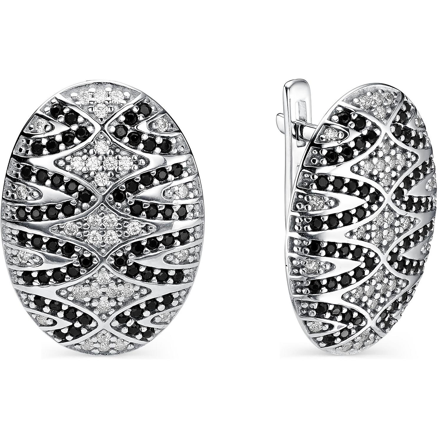 

Серьги женские из серебра АЛЬКОР 02-0728, фианит, 02-0728