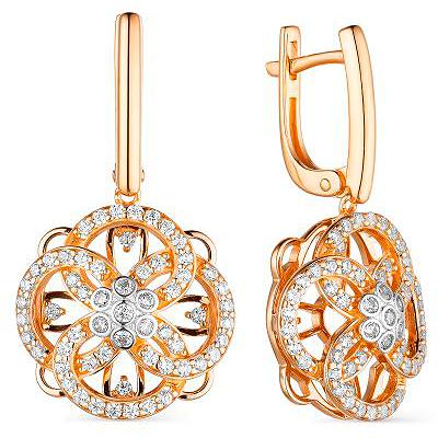 

Серьги женские из серебра АЛЬКОР 02-1720, фианит, 02-1720