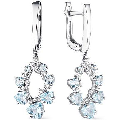 

Серьги женские из серебра АЛЬКОР 02-1806, фианит/топаз, 02-1806
