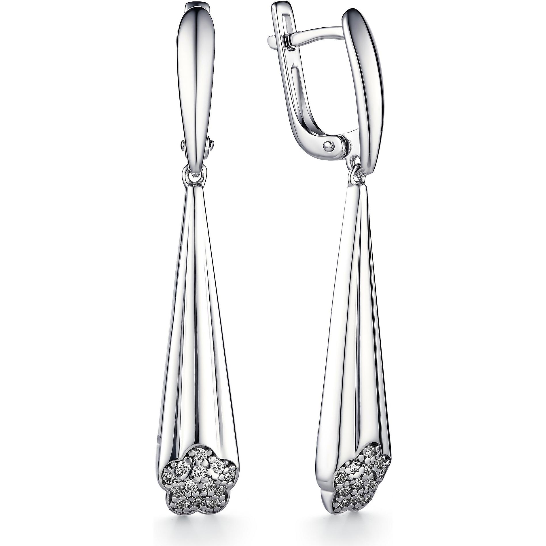 

Серьги женские из серебра АЛЬКОР 02-1311, фианит, 02-1311