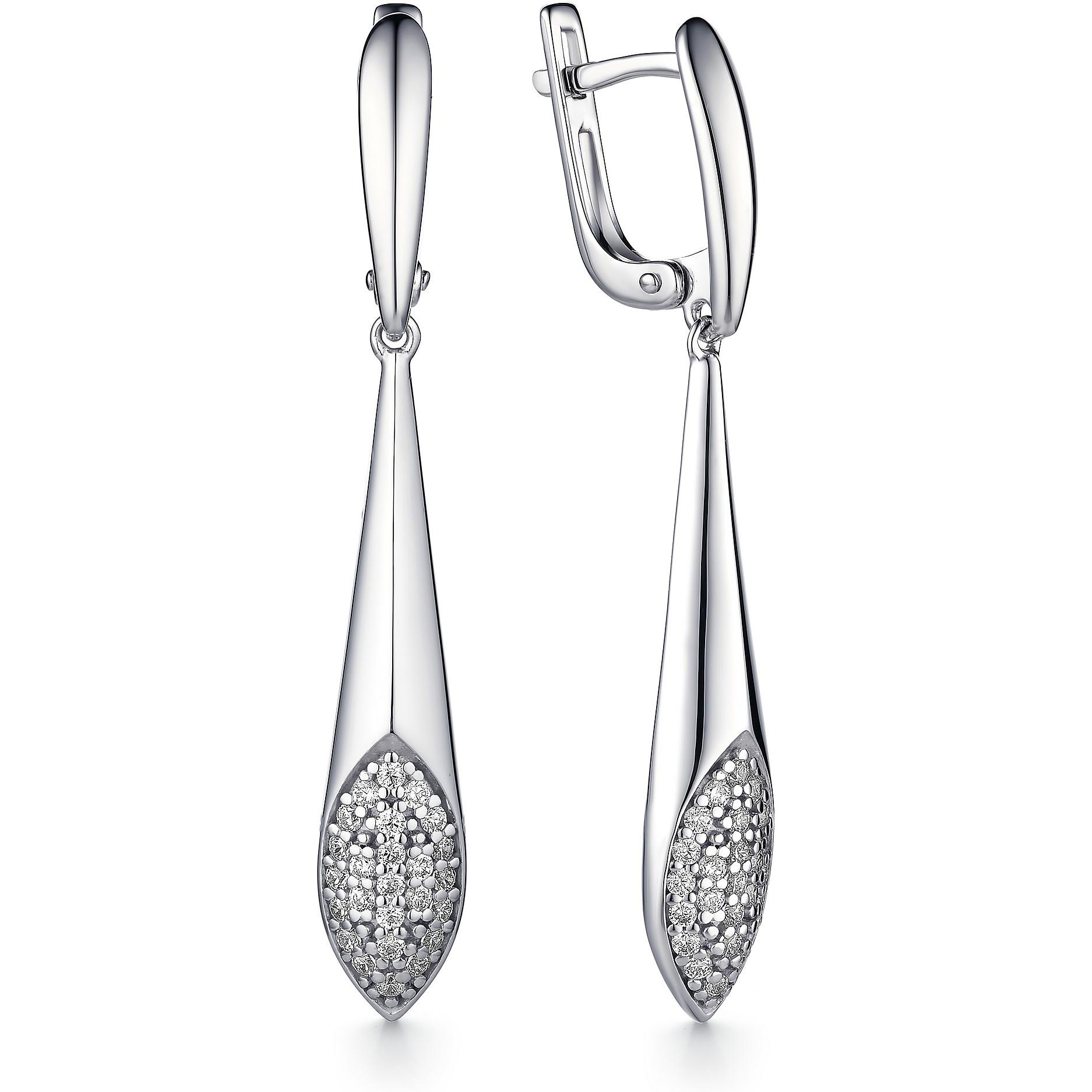 

Серьги женские из серебра АЛЬКОР 02-1308, фианит, 02-1308
