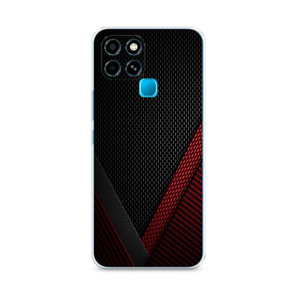 фото Чехол awog "красный карбон" для infinix smart 6
