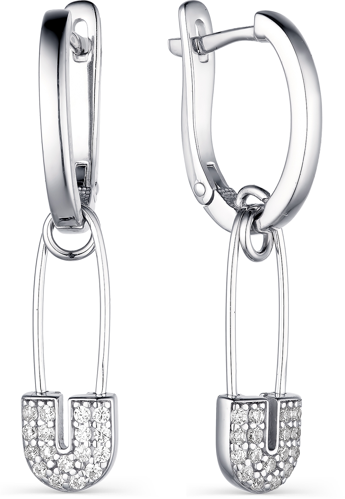 

Серьги женские из серебра АЛЬКОР 02-1728, фианит, 02-1728